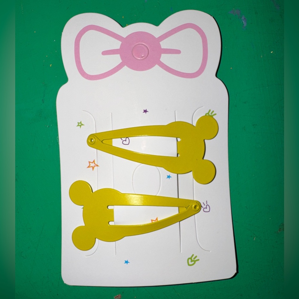 Disney Mickey Mouse Metal Hair Snap Clips - Matte Yellow